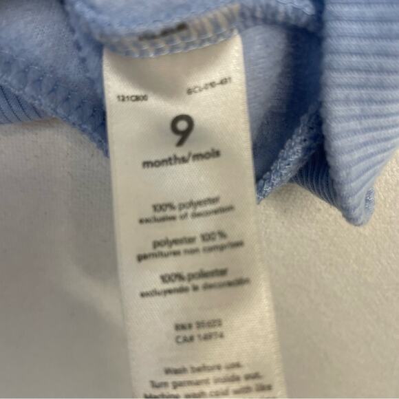 Carter’s Fleece Vest blue embroidery bird full zip jacket baby Size 9 Months - Picture 6 of 6